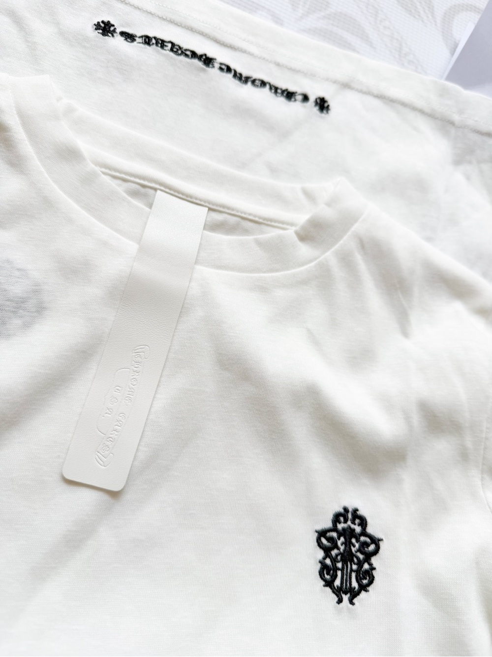 Chrome Hearts White Tee with Black Embroidered Crest - Picture 5 of 6